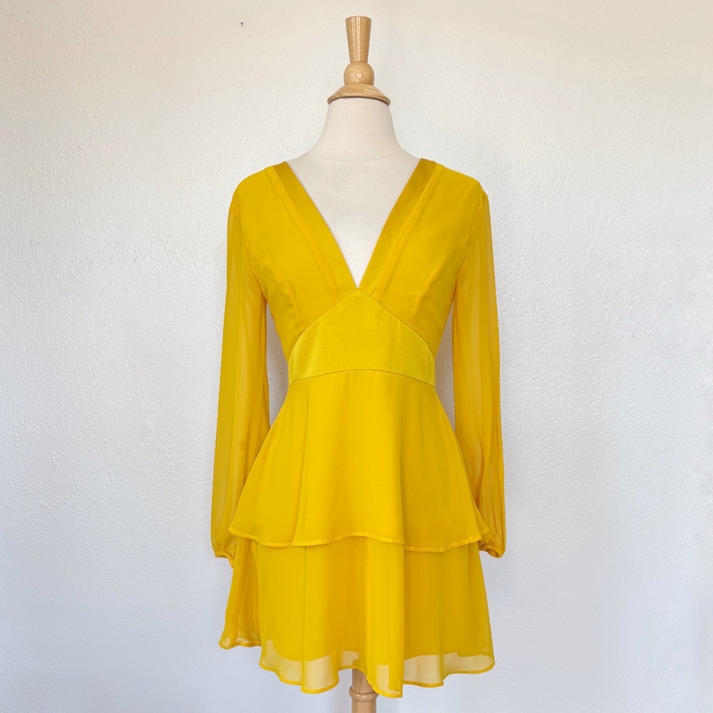 BCBGeneration Vibrant Yellow Long Sleeve Dress